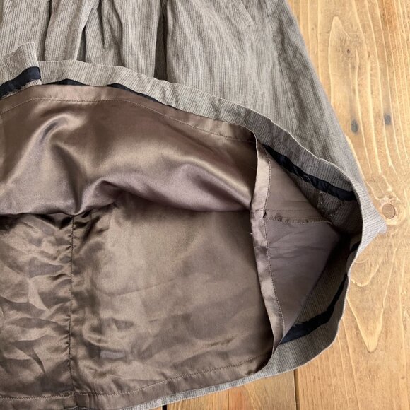 CAbi Liverpool Pleated Riding Skirt Brown Lined Cotton 202 Womens 6 - Picture 6 of 7